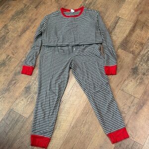 Stars Above red, gray and white striped sleep set